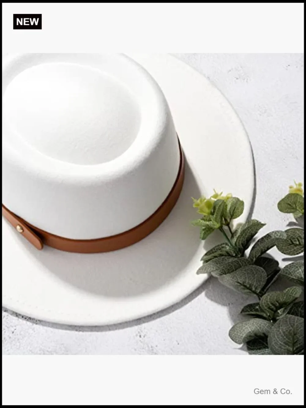 Vintage Wide Brim Fedora Floppy Pork Pie Hat with Leather Buckle, Adjustable,